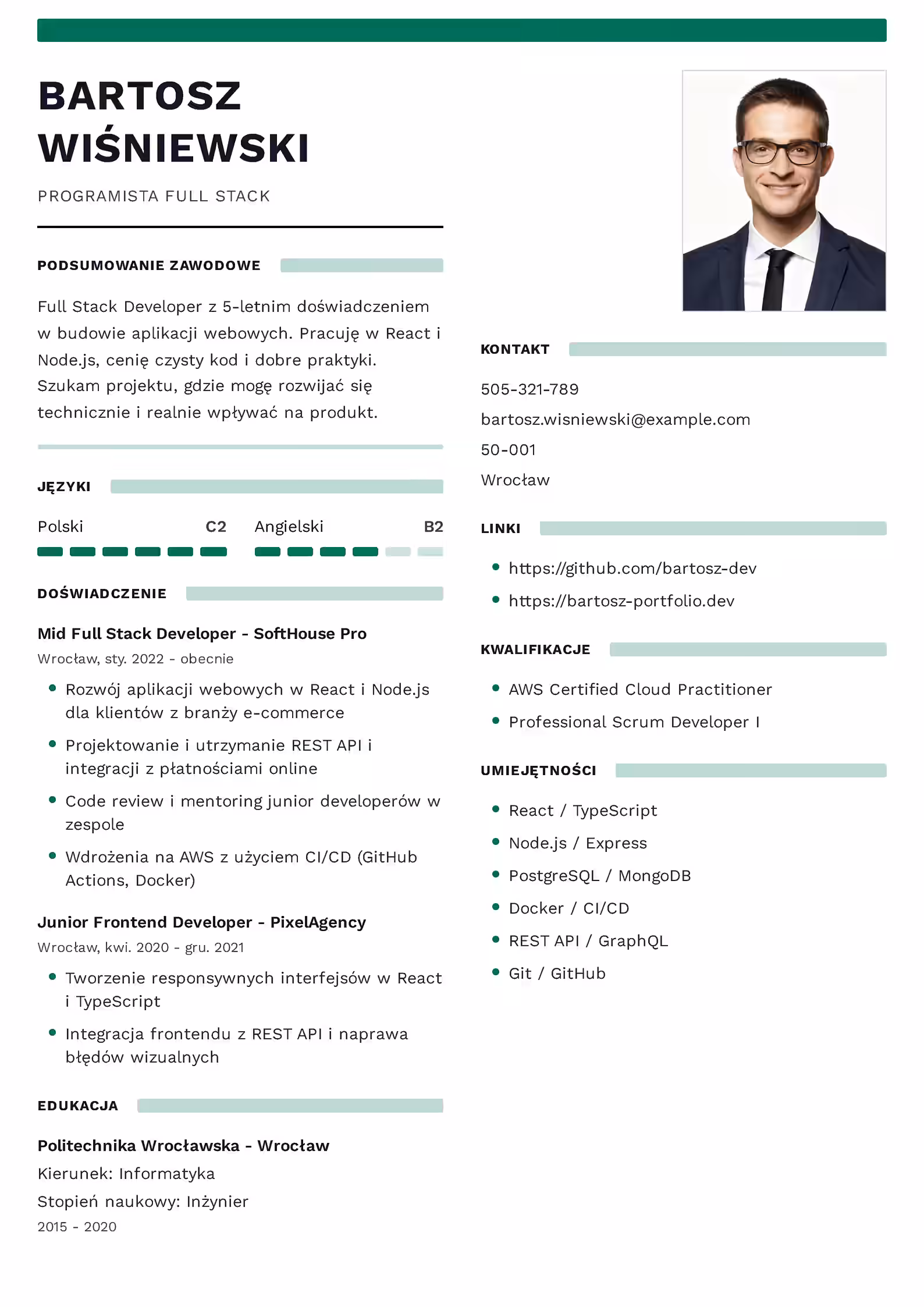 Wzór CV Programista Wzór CV programista – przykładowy szablon do pobrania